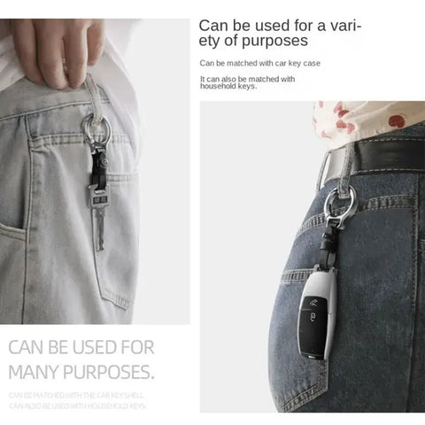 Portable Zinc Alloy Leather Keychain