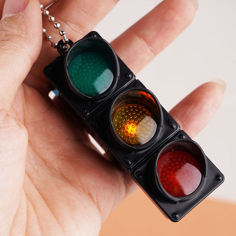 Mini Electronic Traffic Light Keychain Bag Pendant,Cute LED Flashing Pedestrian Light Keyring
