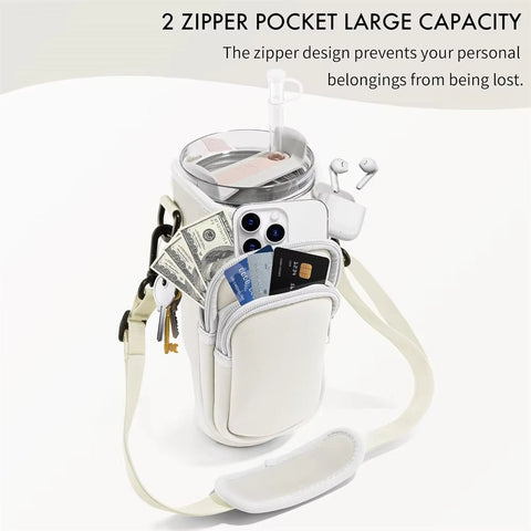 Water Bottle Carrier Bag with Phone Pocket