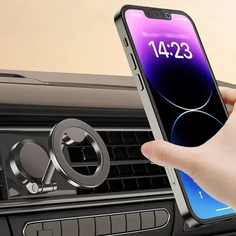 Alloy Folding Magnetic Car Compact Cell Phone Holder