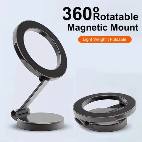 Alloy Folding Magnetic Car Compact Cell Phone Holder