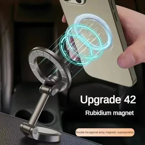 Alloy Folding Magnetic Car Compact Cell Phone Holder