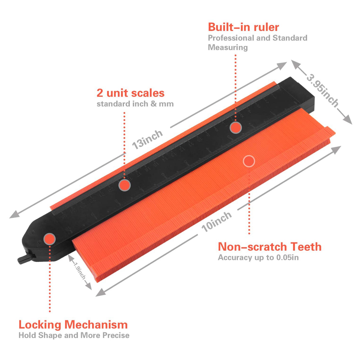 Lockable Edge Shaping Measure Ruler