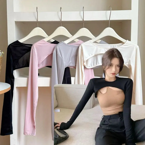 Cropped Top Inner Long Sleeves
