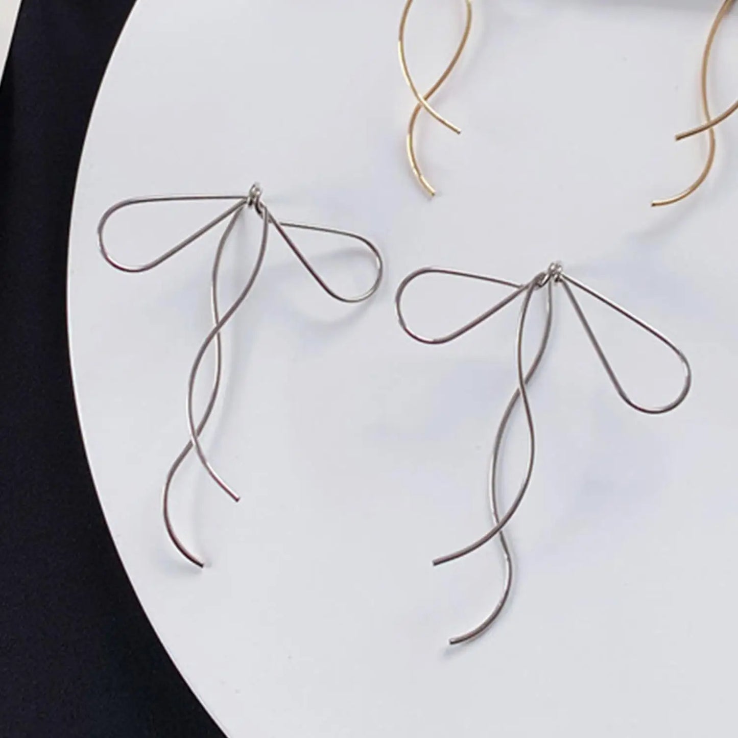 Long Bow Dangle Earrings