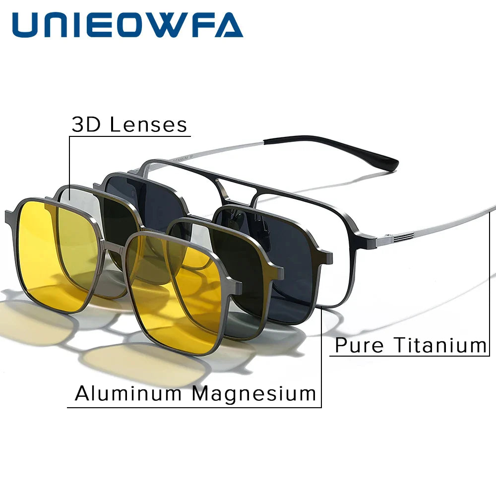 Aluminium Body 3 in 1 Magnetic Optical Glasses