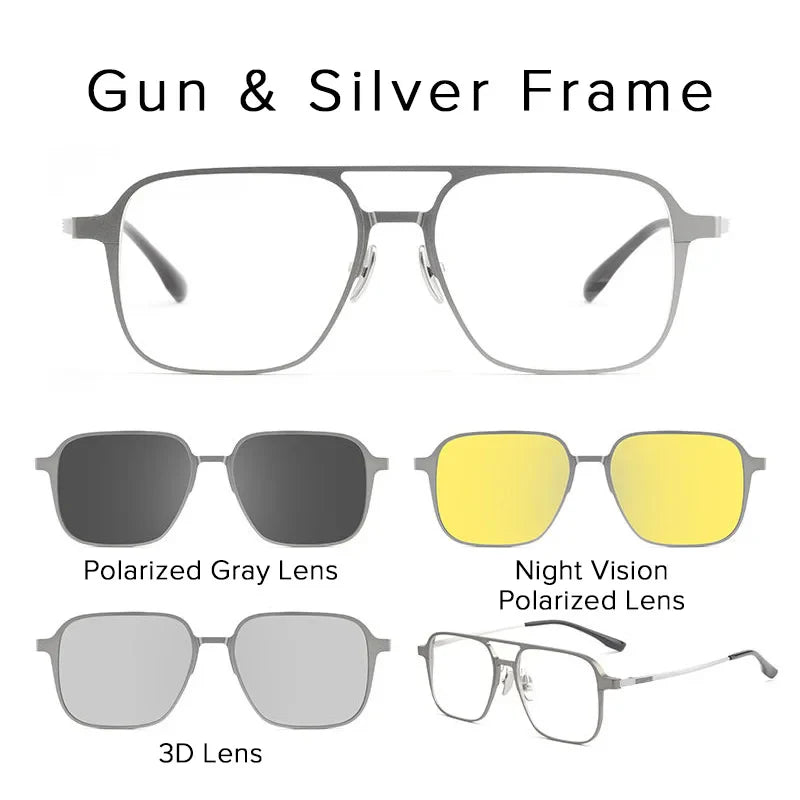 Aluminium Body 3 in 1 Magnetic Optical Glasses