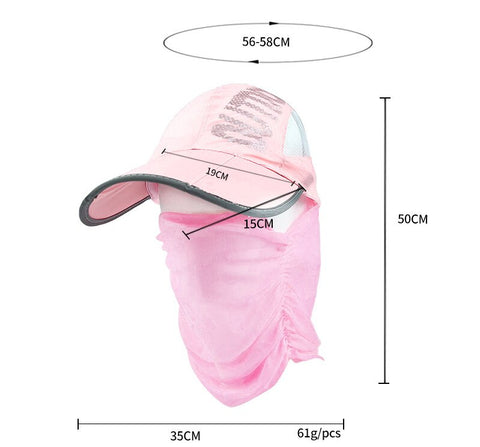 Breathable Veil Sunshade Hat Outdoor UV Resistant Hat Sunscreen Mask Hat