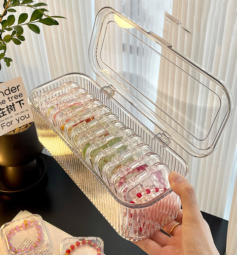 Large Capacity Transparent Plastic Jewelry Organizer Storage Box