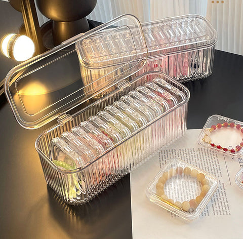 Large Capacity Transparent Plastic Jewelry Organizer Storage Box