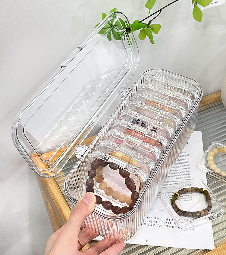 Large Capacity Transparent Plastic Jewelry Organizer Storage Box