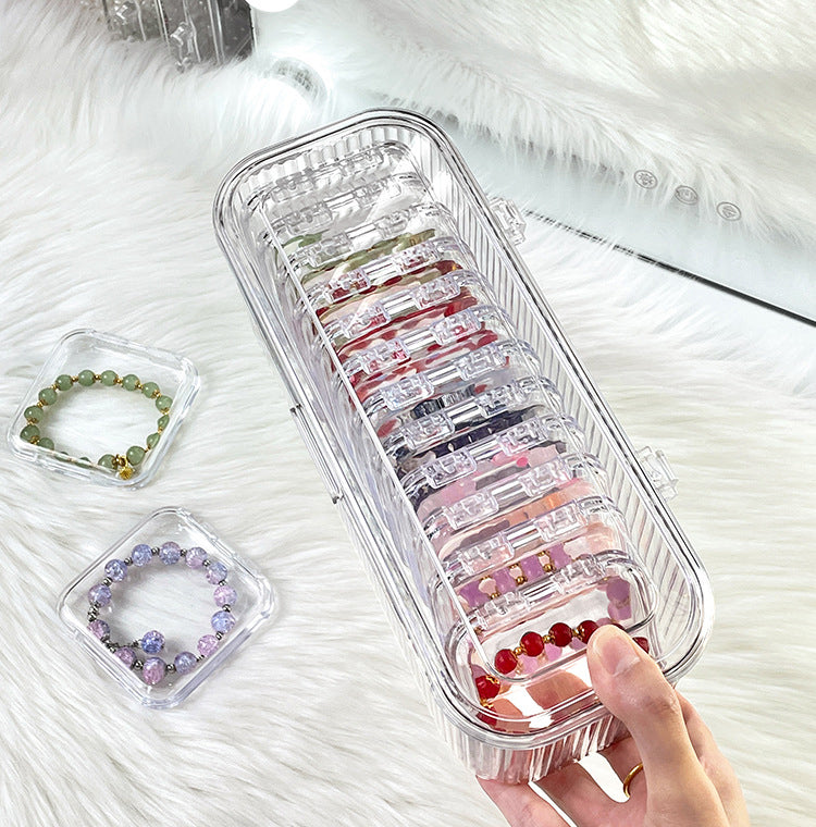 Large Capacity Transparent Plastic Jewelry Organizer Storage Box