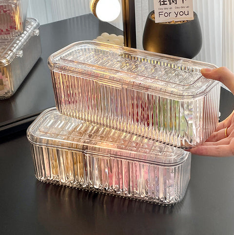 Large Capacity Transparent Plastic Jewelry Organizer Storage Box