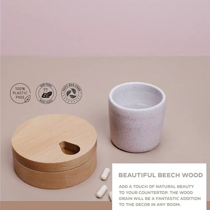 Bamboo Wood Pill Organizer