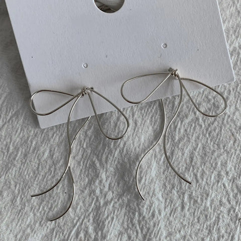 Long Bow Dangle Earrings