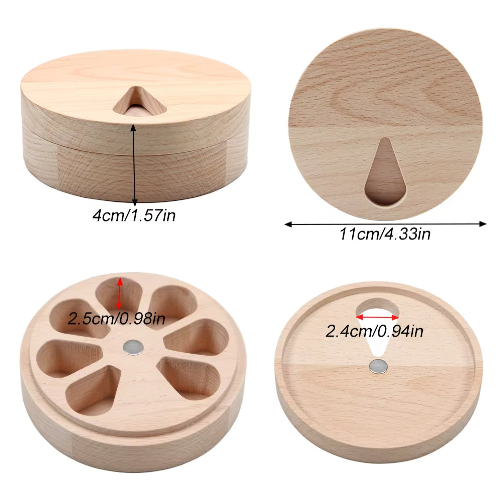 Bamboo Wood Pill Organizer