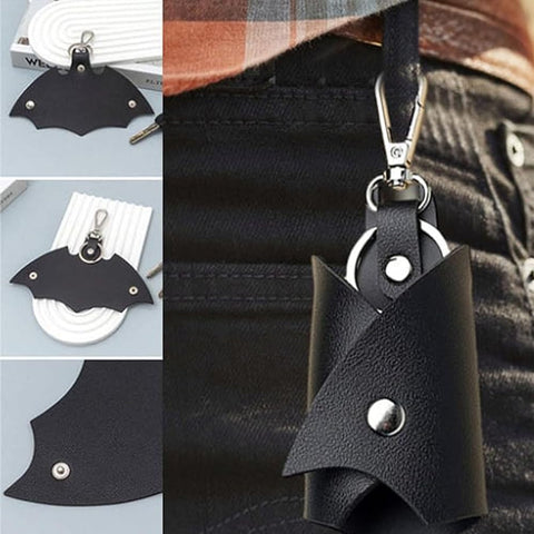 Batman Leather Keychain 🦇🔑