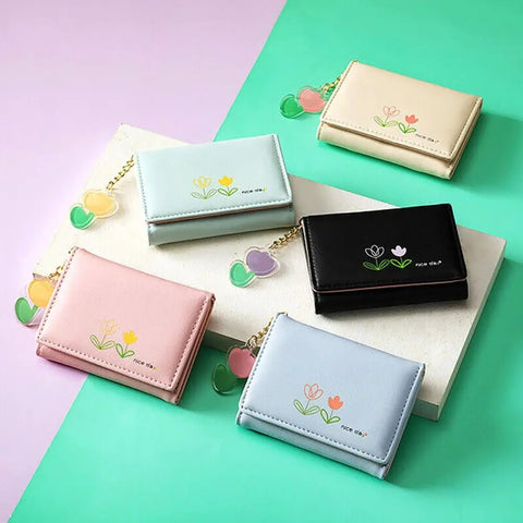 Tulip Pattern Women Short Wallet