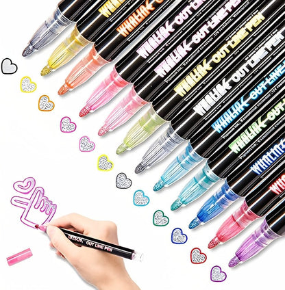 Dual-Line Glittering Marker