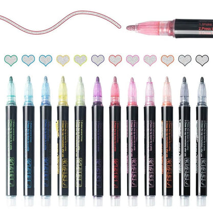 Dual-Line Glittering Marker