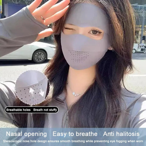 Women Summer Protection Breathable Forehead Full Face Mask