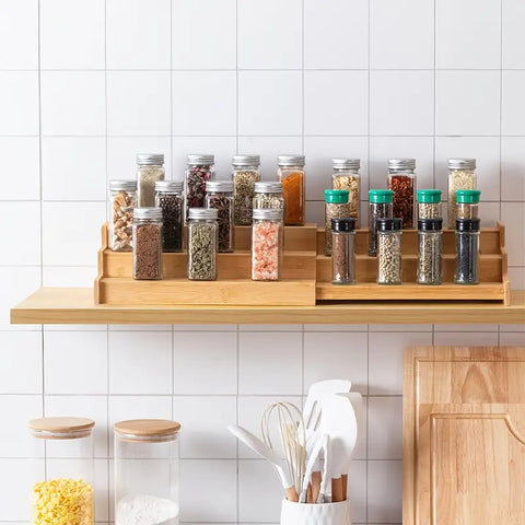 Bamboo Spice Rack For Kitchen