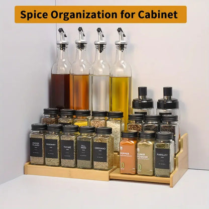 Bamboo Spice Rack For Kitchen