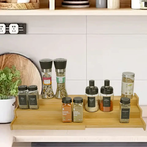 Bamboo Spice Rack For Kitchen