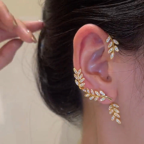 Luxury Detachable Leaf Earrings Without Piercing Wearing (Pair)