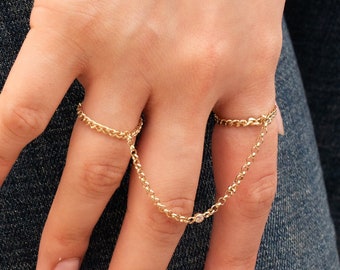 Chain Double Finger Ring