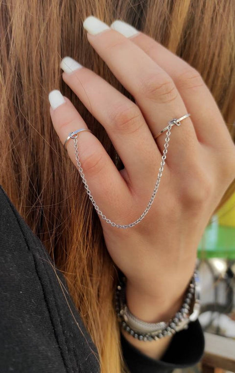 Chain Double Finger Ring