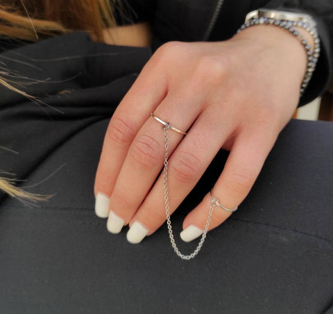Chain Double Finger Ring