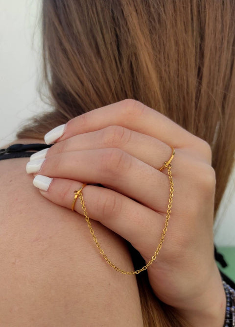 Chain Double Finger Ring