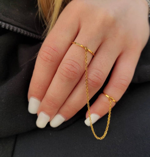 Chain Double Finger Ring