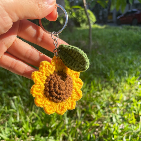 Crochet Sunflower Keychain