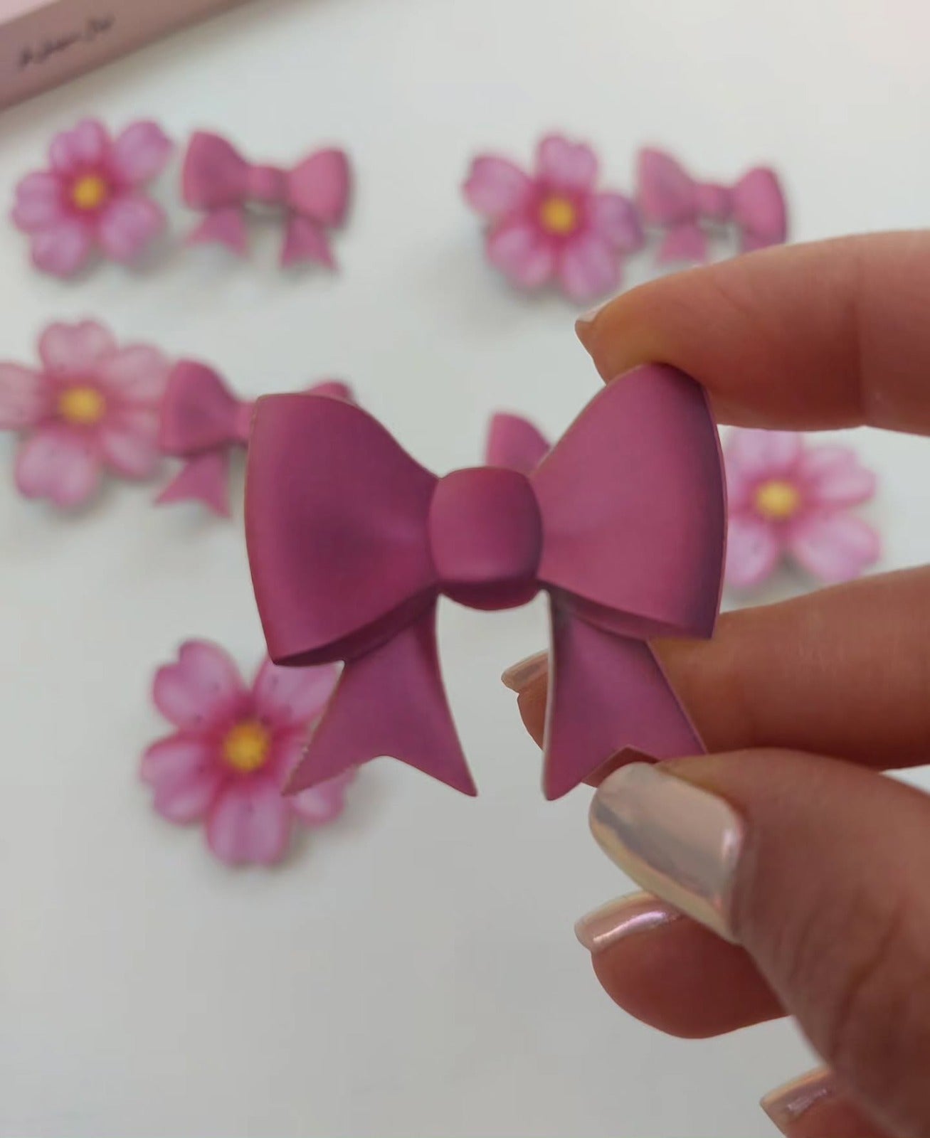 Pink Bow Hair Clips