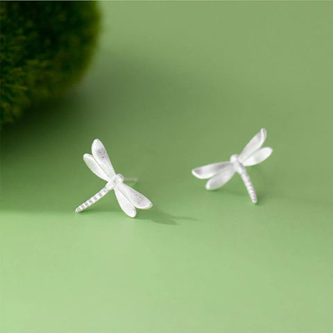 Shimmering Gold Dragonfly Studs Nature Chick Design