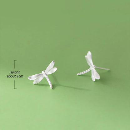 Shimmering Gold Dragonfly Studs Nature Chick Design