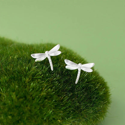 Shimmering Gold Dragonfly Studs Nature Chick Design
