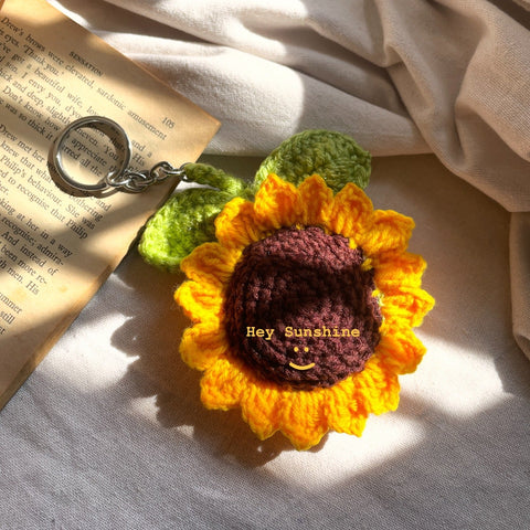 Crochet Sunflower Keychain