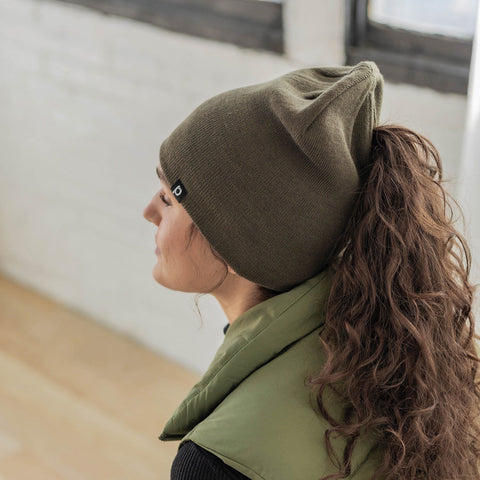 Ponyback Beanie - Perfect Winter Hat for Ponytails, Buns & Down Styles