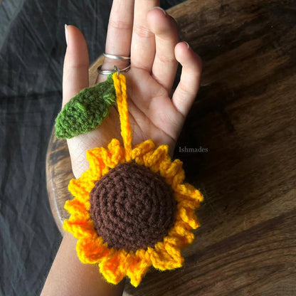 Crochet Sunflower Keychain