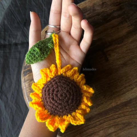 Crochet Sunflower Keychain